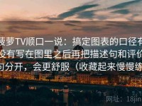 菠萝TV顺口一说：搞定图表的口径有没有写在图里之后再把描述句和评价句分开，会更舒服（收藏起来慢慢练）